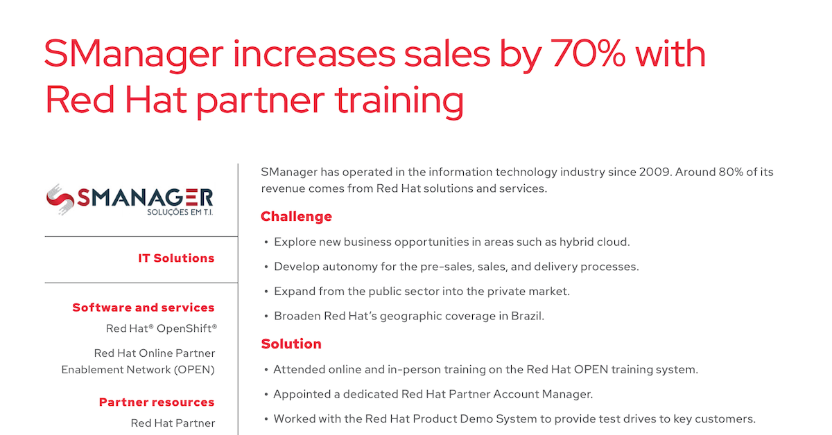 SManager Increases Sales By 70% With Red Hat Partner Training – Novalis